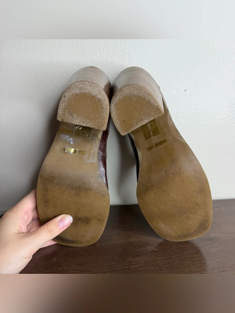 Miz Mooz Brown Leather Heeled Loafers 37 (7)